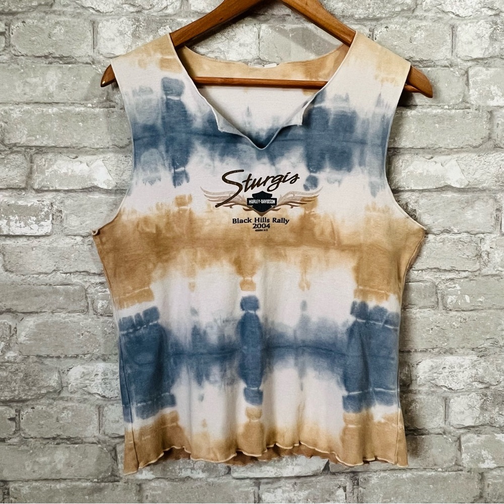 Harley Davidson Women's XL Tie Dye Tank Top Black Hills Rapid City SD Sturgis